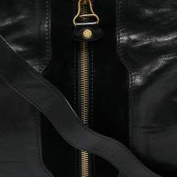 Pre Owned Jimmy Choo Black Leather and Suede Expandable Maia Tote