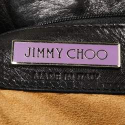 Pre Owned Jimmy Choo Black Leather and Suede Expandable Maia Tote