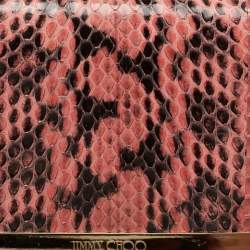 Pre Owned Jimmy Choo Pink/Black Snakeskin Mila Chain Clutch