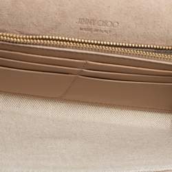 Pre Owned Jimmy Choo Gold Leather Emmie Clutch