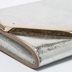 Pre Owned Jimmy Choo Gold Leather Emmie Clutch
