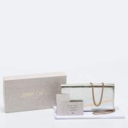 Pre Owned Jimmy Choo Gold Leather Emmie Clutch