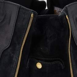 Pre Owned Jimmy Choo Black Leather and Suede Expandable Maia Hobo