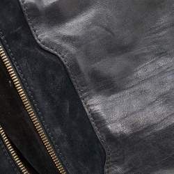 Pre Owned Jimmy Choo Black Leather and Suede Expandable Maia Hobo