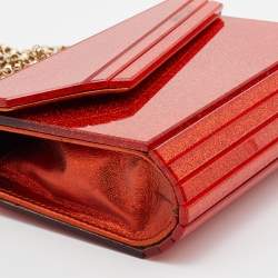 Pre Owned Jimmy Choo Orange Acrylic and Leather Candy Chain Clutch 