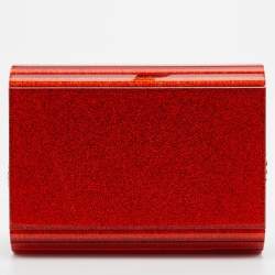 Pre Owned Jimmy Choo Orange Acrylic and Leather Candy Chain Clutch 