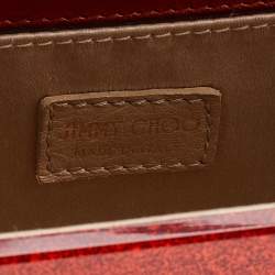 Pre Owned Jimmy Choo Orange Acrylic and Leather Candy Chain Clutch 