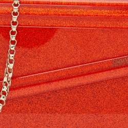 Pre Owned Jimmy Choo Orange Acrylic and Leather Candy Chain Clutch 