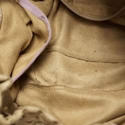 Pre Owned Jimmy Choo Gold Perforated Suede Riki Tote 