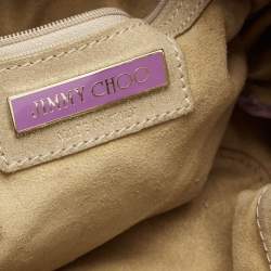 Pre Owned Jimmy Choo Gold Perforated Suede Riki Tote 