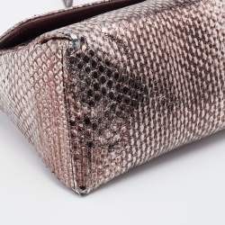 Jimmy Choo Metallic Brown Snakeskin Leather Tulita Pochette Bag