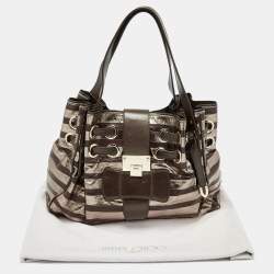 Jimmy Choo Metallic/Dark Brown Eel Leather Ramona Shoulder Bag