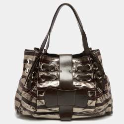 Jimmy Choo Metallic/Dark Brown Eel Leather Ramona Shoulder Bag