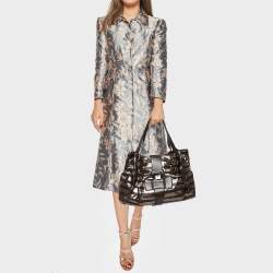 Jimmy Choo Metallic/Dark Brown Eel Leather Ramona Shoulder Bag
