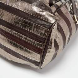 Jimmy Choo Metallic/Dark Brown Eel Leather Ramona Shoulder Bag