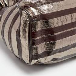 Jimmy Choo Metallic/Dark Brown Eel Leather Ramona Shoulder Bag