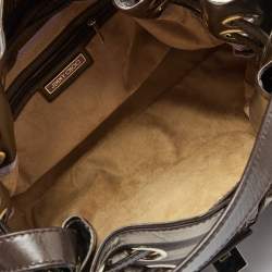 Jimmy Choo Metallic/Dark Brown Eel Leather Ramona Shoulder Bag