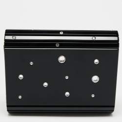 Pre Owned Jimmy Choo Black Multi Crystal Embellished Acrylic Candy Chain Clutch