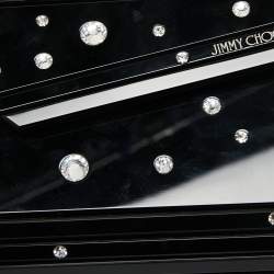 Pre Owned Jimmy Choo Black Multi Crystal Embellished Acrylic Candy Chain Clutch