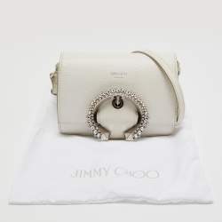 Jimmy Choo White Leather Madeline Crossbody Bag