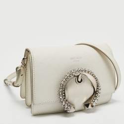Jimmy Choo White Leather Madeline Crossbody Bag
