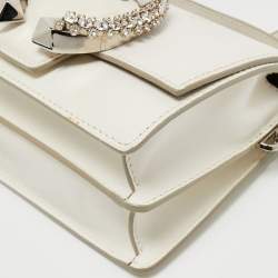 Jimmy Choo White Leather Madeline Crossbody Bag