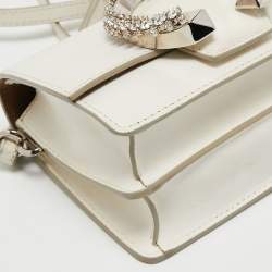 Jimmy Choo White Leather Madeline Crossbody Bag