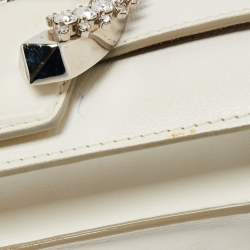 Jimmy Choo White Leather Madeline Crossbody Bag