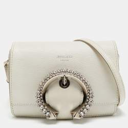 Jimmy Choo White Leather Madeline Crossbody Bag