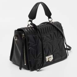 Jimmy Choo Black Quilted Leather Helia Top Handle Bag