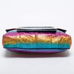 مملوكة مسبقًا Jimmy Choo Multicolor Python Celeste Rainbow Chain Clutch