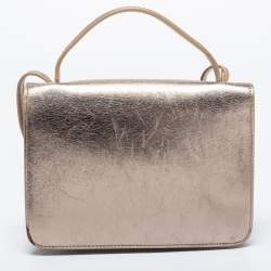 Pre Owned Jimmy Choo Metallic Leather Mini Rebel Crossbody Bag