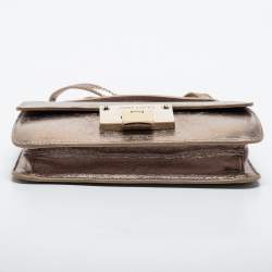 Pre Owned Jimmy Choo Metallic Leather Mini Rebel Crossbody Bag