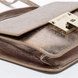 Pre Owned Jimmy Choo Metallic Leather Mini Rebel Crossbody Bag