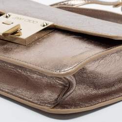 Pre Owned Jimmy Choo Metallic Leather Mini Rebel Crossbody Bag