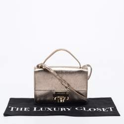 Pre Owned Jimmy Choo Metallic Leather Mini Rebel Crossbody Bag