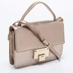 Pre Owned Jimmy Choo Metallic Leather Mini Rebel Crossbody Bag