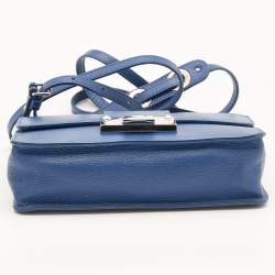 Jimmy Choo Blue Leather Rebel Top Handle Bag