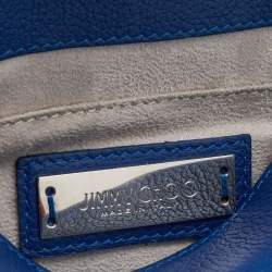 Jimmy Choo Blue Leather Rebel Top Handle Bag