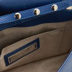 Jimmy Choo Blue Leather Rebel Top Handle Bag