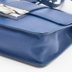 Jimmy Choo Blue Leather Rebel Top Handle Bag