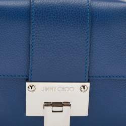 Jimmy Choo Blue Leather Rebel Top Handle Bag