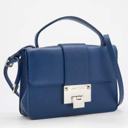 Jimmy Choo Blue Leather Rebel Top Handle Bag