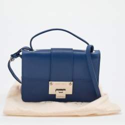 Jimmy Choo Blue Leather Rebel Top Handle Bag