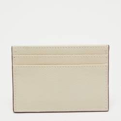 Pre Owned Jimmy Choo Cream Leather Aries Card Holder