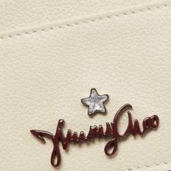 Pre Owned Jimmy Choo Cream Leather Aries Card Holder