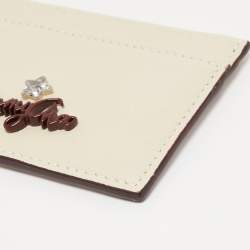 Pre Owned Jimmy Choo Cream Leather Aries Card Holder