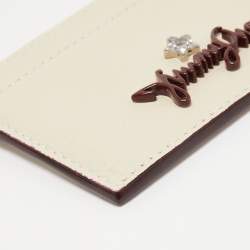 Pre Owned Jimmy Choo Cream Leather Aries Card Holder