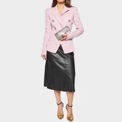 Pre Owned Jimmy Choo Grey/Beige Water Snake and Leather Flap Clutch