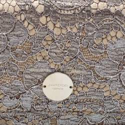 Pre Owned Jimmy Choo Metallic Silver/Gold Lace Chain Clutch